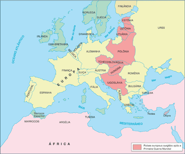 As nações surgidas no Pós-Primeira Guerra Mundial